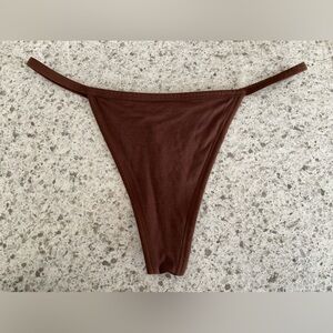 Huha Brown String Thong Panties Mineral Low Mid Rise